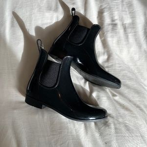 Shiney Black Rain Boots Size 9